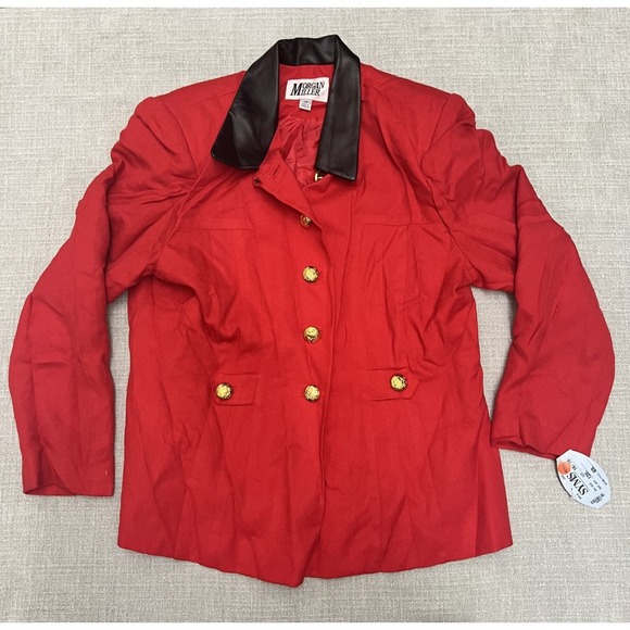 Morgan Miller Jackets & Blazers - Morgan Miller Red Lined Womens Blazer Jacket  Size 16 Petite NWT